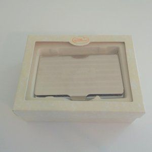 Things Remembered Metal Business Card Case Holder Silver Laurel Monogram NEW